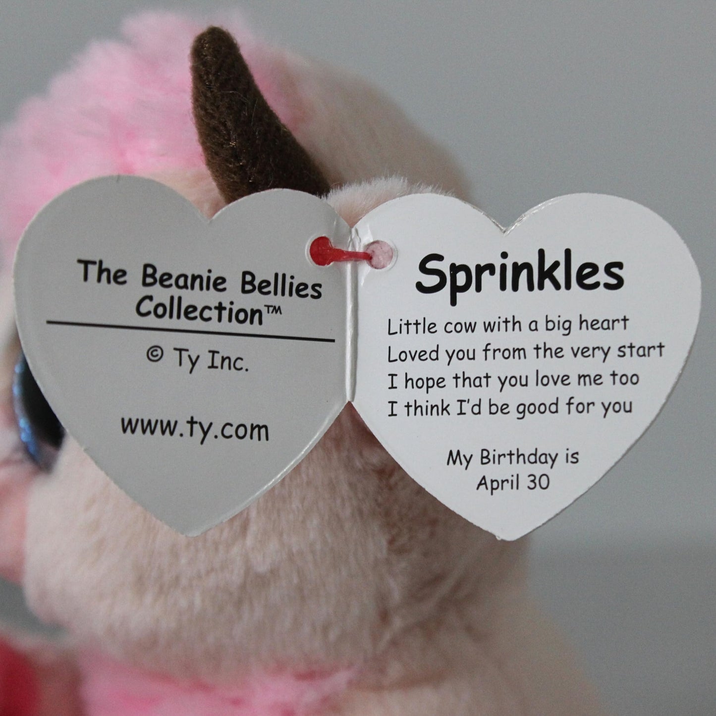 Beanie Babies: Sprinkles Cow with Heart