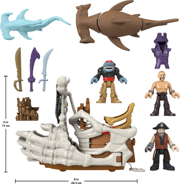 Fisher-Price Imaginext Billy Bones Pirate Ship Playset with Accessories