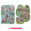Extra Large Villa Scene Sticker Set, 2 Super Complex House & Room Isometric Miniature Creative Play Kits Include Big Size Background Card with 3D DIY