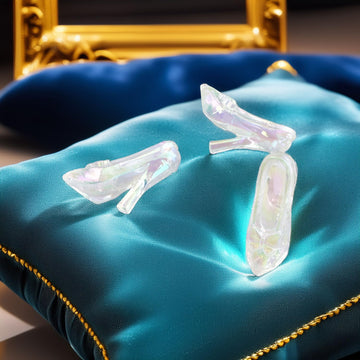 4pcs Acrylic Mini High Heels: Crystal Glass Slipper Style Shoes (1:12 Approx) for Dollhouse Fashion, DIY Jewelry, Collector Display