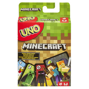 Mattel Games UNO Minecraft Card Game for Kids, Adults, Families & Parties, Deck & Special Rule Inspired by the Video Game, 2 to 10 Players