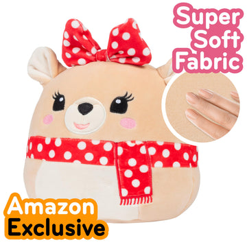 Squishmallows Original 8-Inch Clarice - Rudolph The Red Nosed Reindeer - Official Jazwares Christmas Plush - Collectible Soft & Squishy Stuffed Animal