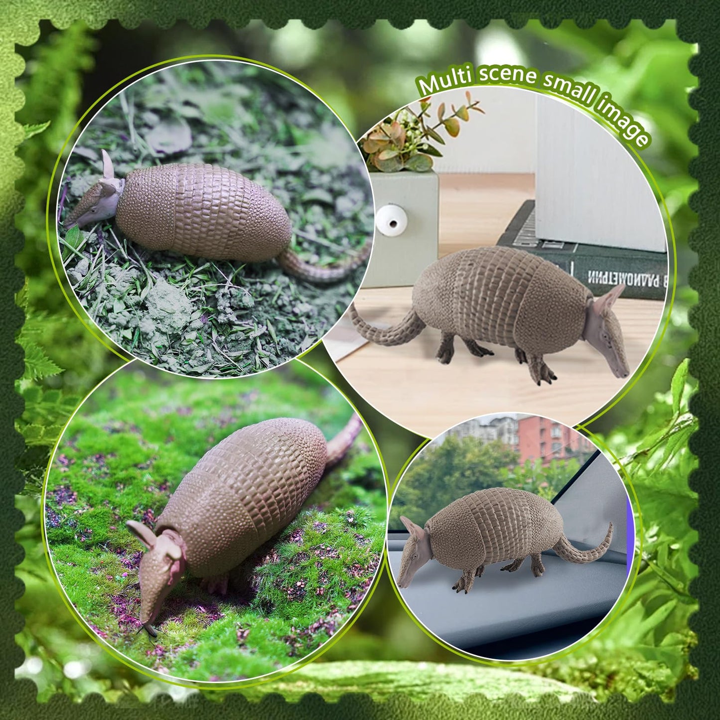 Rich Boxer Armadillo Figurine Realistic Plastic Armadillo Figurine for Home Decor Collection