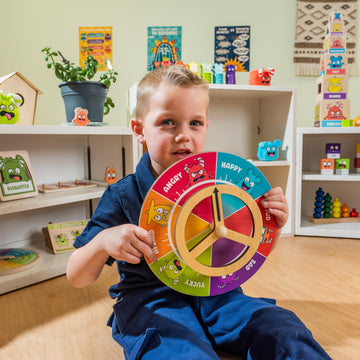 Open The Joy Steer Your Emotions Wheel - Wooden Emotional Regulation Steering Toy for Kids | SEL Tool for Toddlers and Preschool | Teaches Feelings