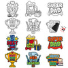 HABDJILTY 36 Set Father's Day Magnets Craft for Kids,Make Your Own Father's Gifts DIY Coloring Magnets Best Dad Crafts Kit for Happy Fathers Day Dad's