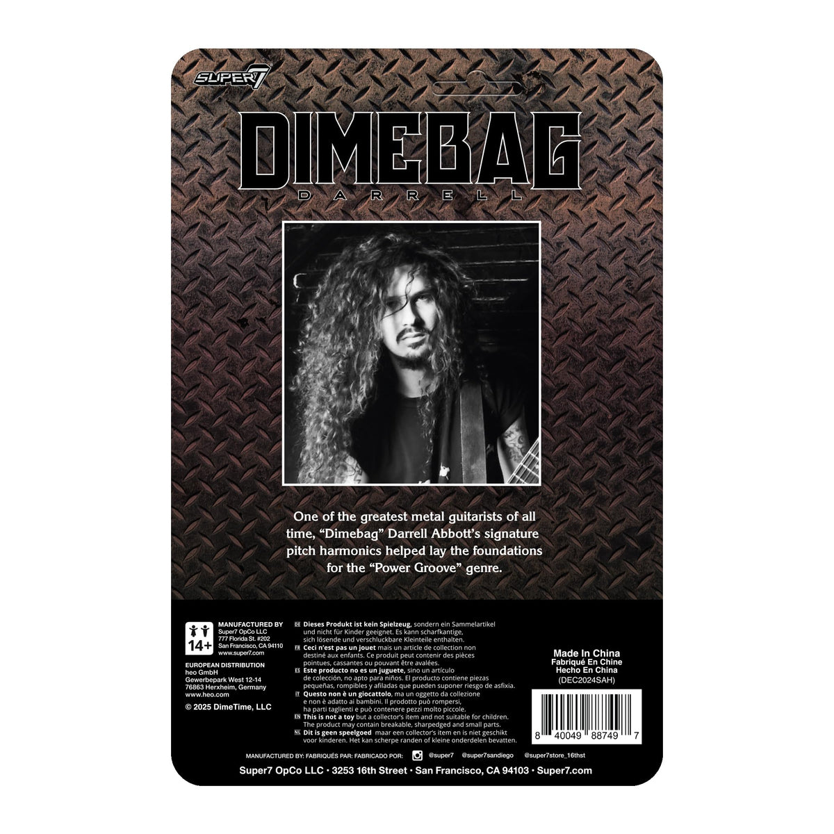 Super7 Reaction Figure Dimebag Darrell (Culprit) - 3.75" Dimebag Darrell Action Figure with Accessory - Classic Heavy Metal Collectibles and Retro
