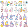 FLYSONG Diamond Art Kits for Kids,DIY Cute Bunny 24 Pcs Creative Diamond Art Stickers - Gem Craft Mosaic Painting Stickers by Number Kits (Cute Bunny)