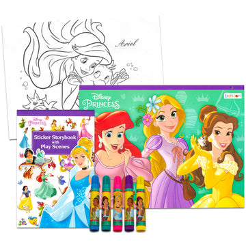 Disney Princess Lap Desk Activity Set - Arts & Crafts Bundle of Lap Desk, Coloring Book, Stickers, Games, Puzzles, More | Disney Princess Travel Pack