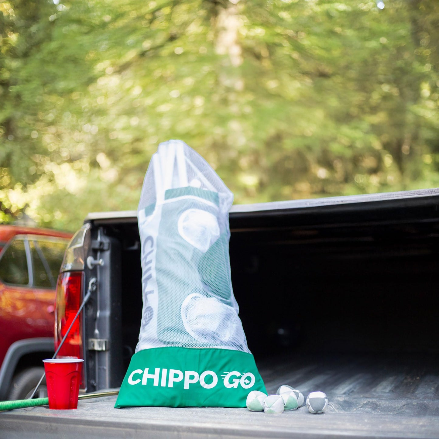 Chippo GO Portable Backyard Golf Chipping Game Set - Lawn, Beach & Tailgate Chip & Toss 2-in-1 Golf Game (2 Targets, Mats, Foam Balls, Chippo Sacks