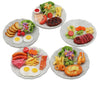 Miniature Dollhouse Food Set Handmade, 5 Realistic Meal Plates, Air Dry Clay Mini Food Accessories, 1:6 Scale Kitchen Decor, 1.3 Inch Ceramic Plates