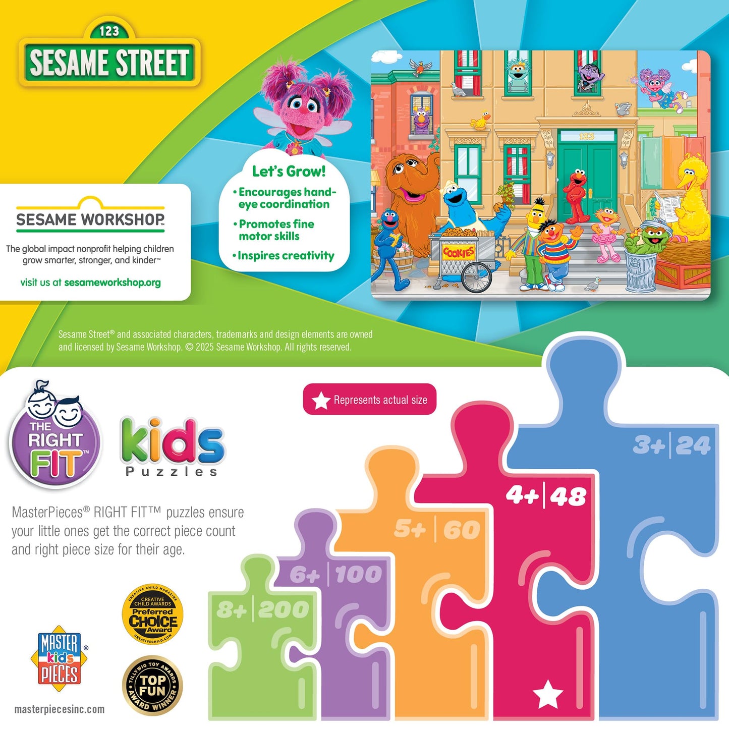 MasterPieces Sesame Street Puzzle 48 Piece for Kids - in The Neighborhood - Jigsaw Puzzle 19"x14" - Ages 3+