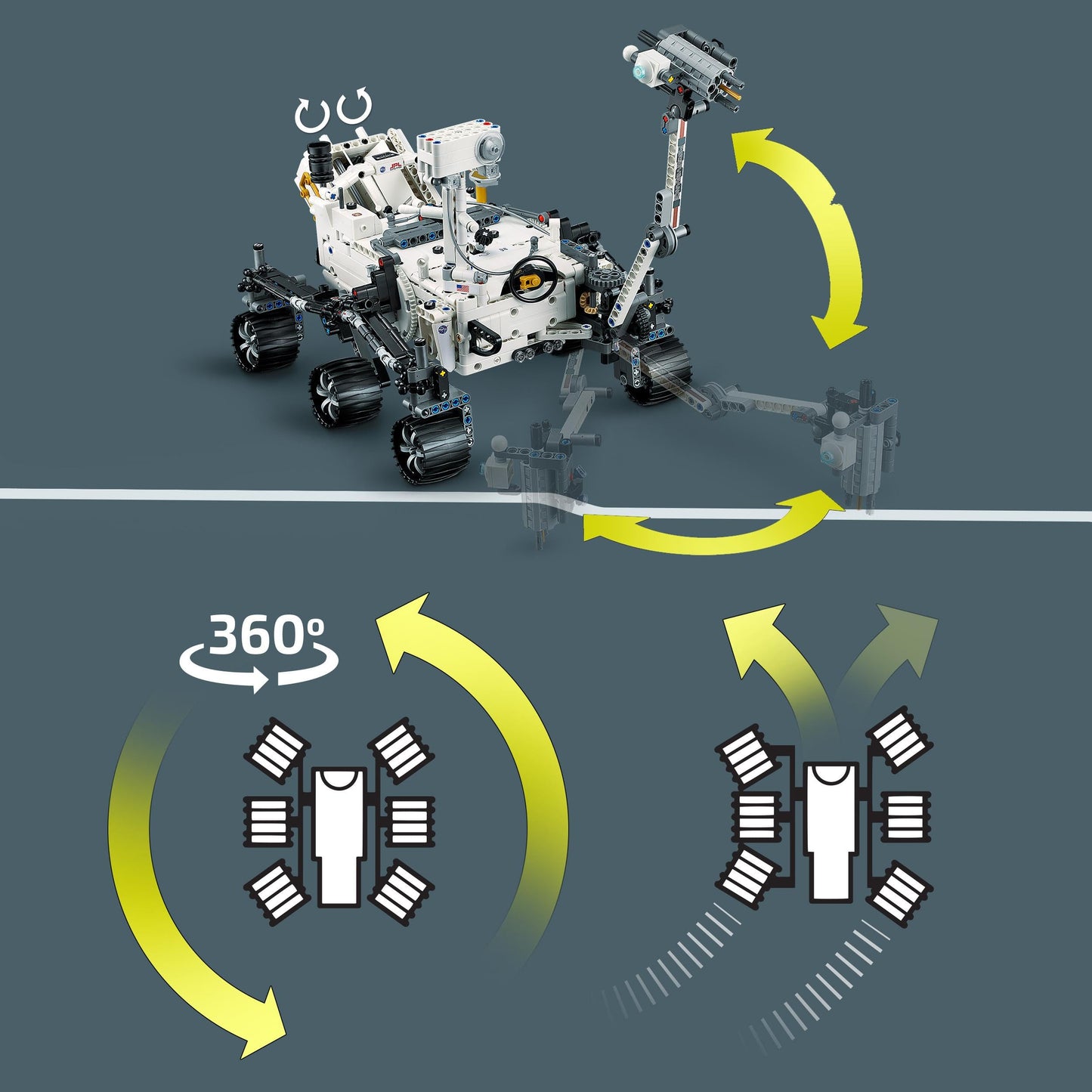 Lego Technic NASA Mars Rover Perseverance Space Model with AR Application Experience, Construction Toy Vehicle Science and Engineering, Gift for Boys