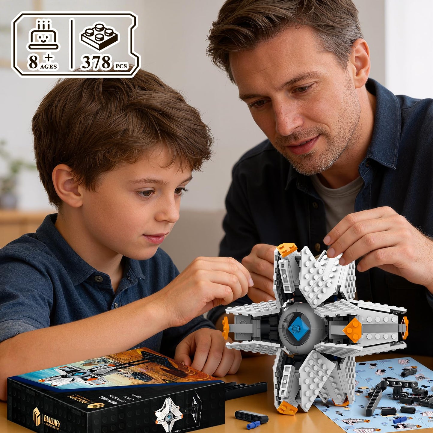 Nubee Ghost Shell Building Blocks for Kids Ages 9+, Generalist Shell Building Toy Sets, Featuring a Display Stand, Lightfall Model Toy for Adults