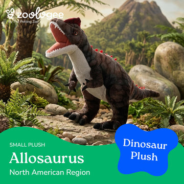 The Petting Zoo Allosaurus Dinosaur Stuffed Animal Plushie, Gift for Kids, Dinosaur Animals, Brown Dinosaur Plush Toy 15 inches
