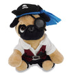 DolliBu Pug Dog Stuffed Animal with Pirate Dress Up and Name Personalization - Sea Adventure Plush Toy with Cute Pirate Costume - Hat, Shirt, Pants