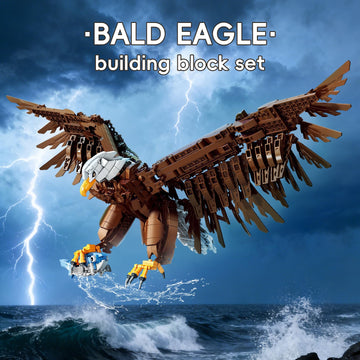 HJPLPXH Bald Eagle Building Blocks Set - Realistic Bird Animal Model, Ideal Gift for Adults & Teens.