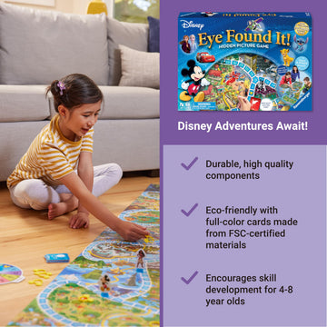 Ravensburger Disney Eye Found It - Hidden Picture Search Board Game - Learning Fun with Disney Favorites - Ages 4+ MESH Accredited