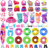 Ecore Fun 35 PCS Doll Clothes Swimwear Beach Bathing Kit Including 10 Bikini Swimsuit 2 Swimming Ring 4 Fashion Glasses 10 Pairs Shoes 1 Surf