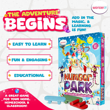 Number Park - Addition & Subtraction Math Board Game for Kids Ages 5-8 - Fun STEM Learning Game for Kindergarten, 1st & 2nd Grade, Homeschool