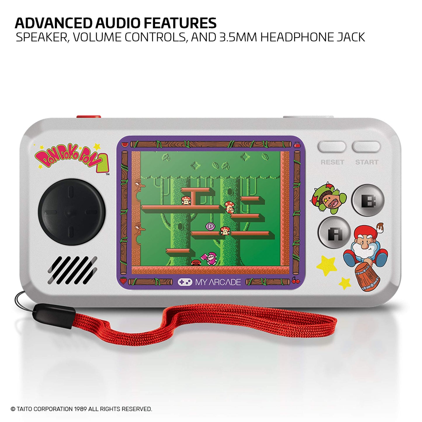 My Arcade Limited Edition Don Doko Don Pocket Player: 3 Built In Games, Don Doko Don 1 and 2, Chack'n Pop, Collectible, Full Color Display, Headphone