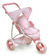 Badger Basket Foldable Jogging Style Doll Stroller - Adjustable Handle, Canopy, Straps & Basket - Fits 18-22" Dolls, Lightweight Toy for Girls Ages 3+