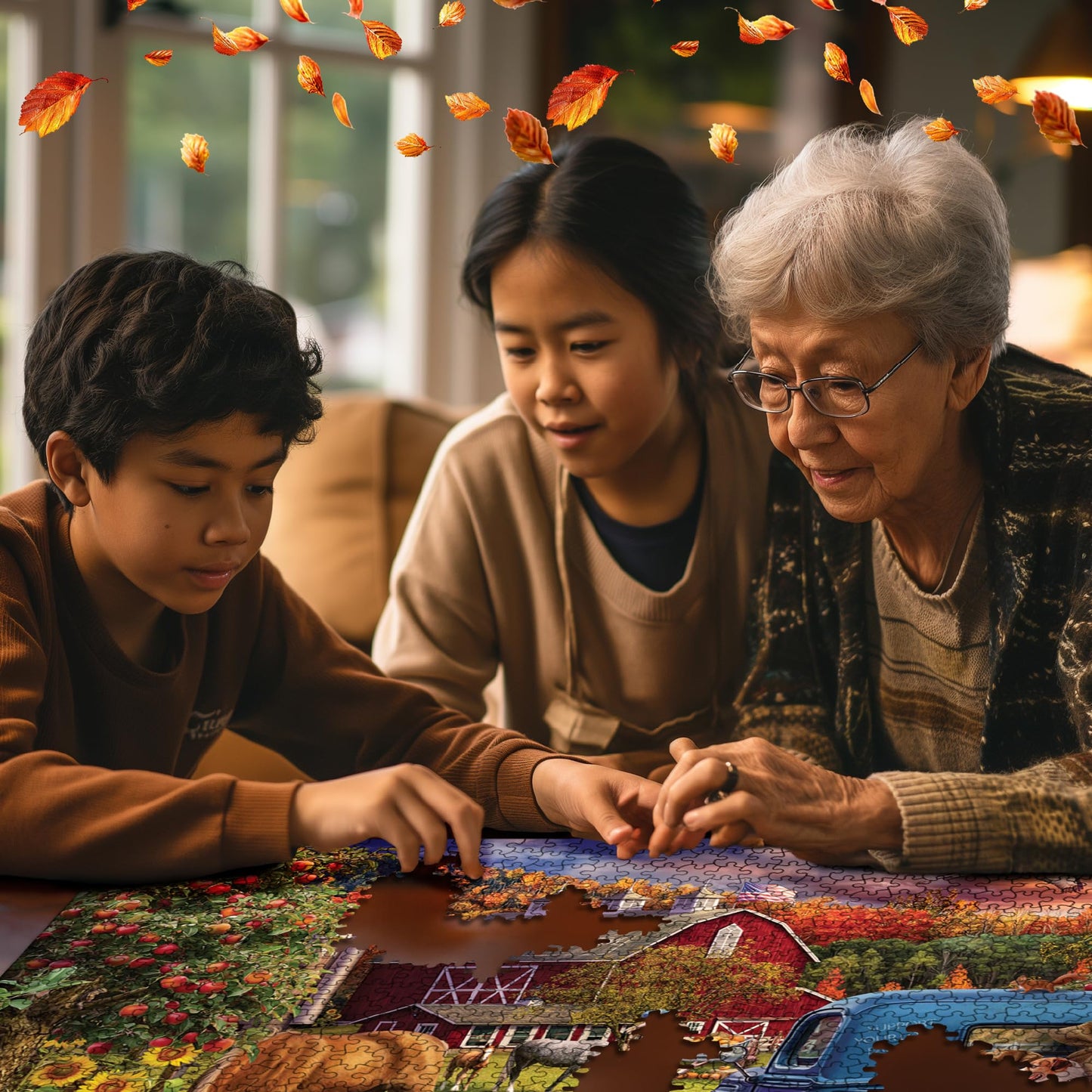 White Mountain 1000 Piece Jigsaw Puzzle, Maplewood Farm in Fall