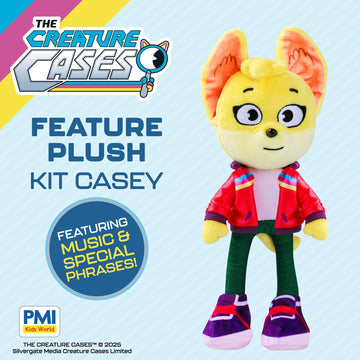 P.M.I. The Creature Cases 16-Inch Feature Plush - Kit Casey Musical Backpack Deluxe Cuddle Toy with Sound Effects, Soft Fabric, and Collectible Design