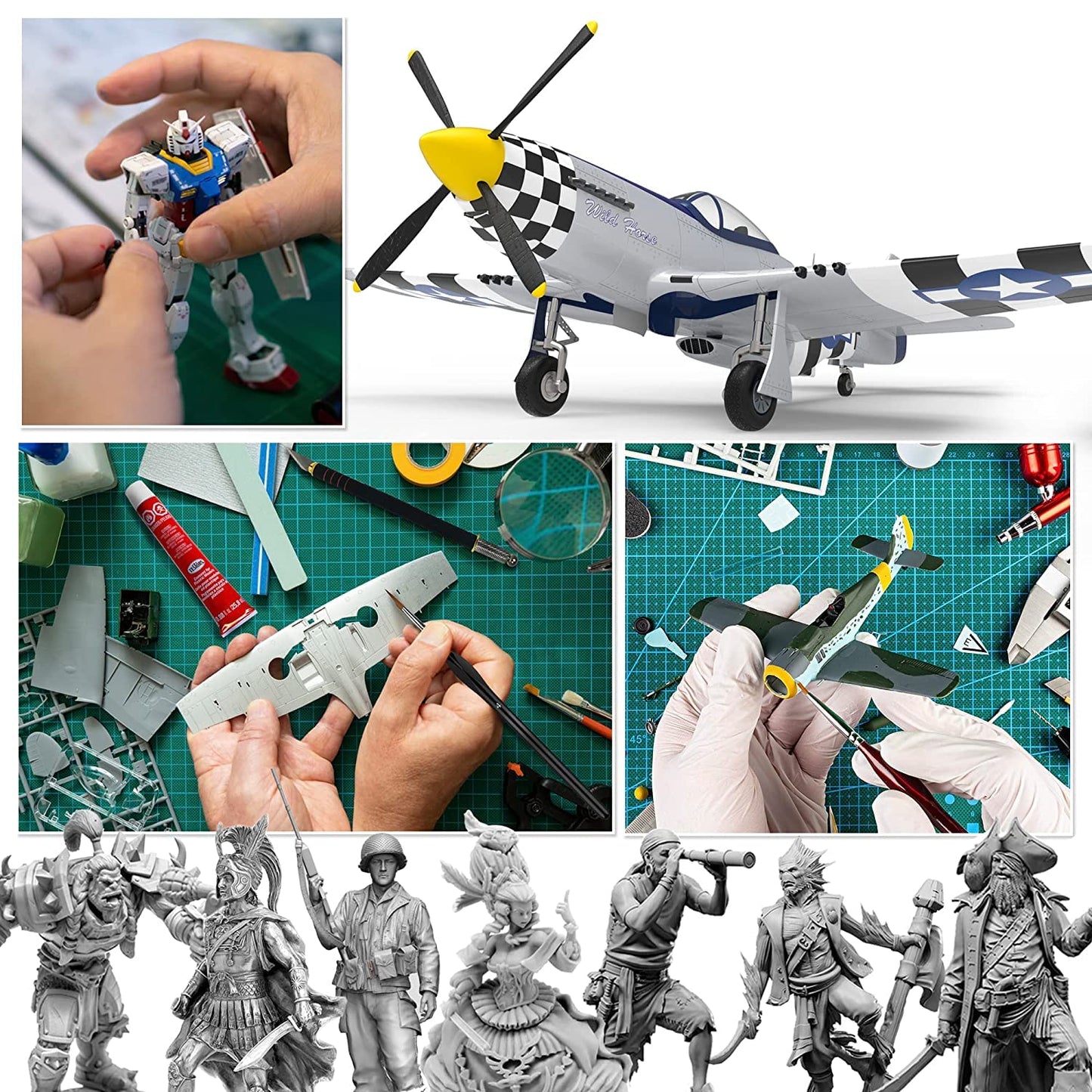 Testors Model Paint and Pixiss Model Accessory Kit - 10 Rich Enamel Paints - Fast Drying - Adheres to Plastic, Paper, Metal - Includes Essential Tools