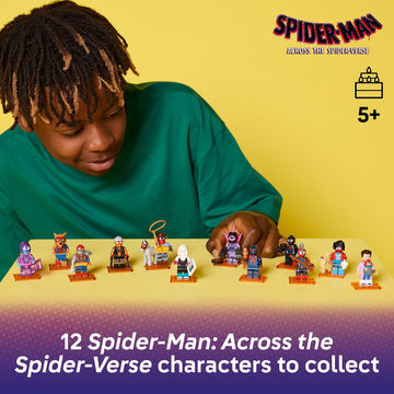 LEGO Minifigures Spider-Man: Across The Spider-Verse 6 Pack - Spider-Man Toys for Boys & Girls, Ages 5+ - Pretend Play Action Figures for Kids - Gift