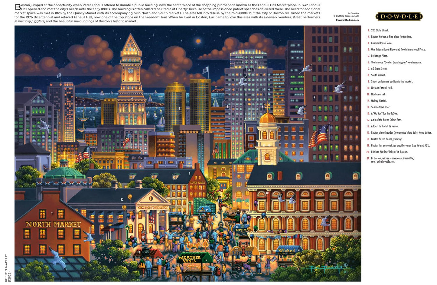 Buffalo Games - Eric Dowdle - Boston Market - 1000 Piece Jigsaw Puzzle for Adults -Challenging Puzzle Perfect for Game Nights - Finished Size is 26.75