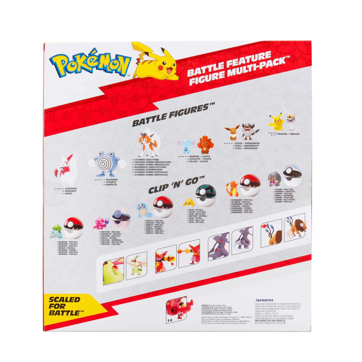Pokemon Battle Feature Figure 4 Pack - Features Four 4.5-Inch Battle Ready Figures