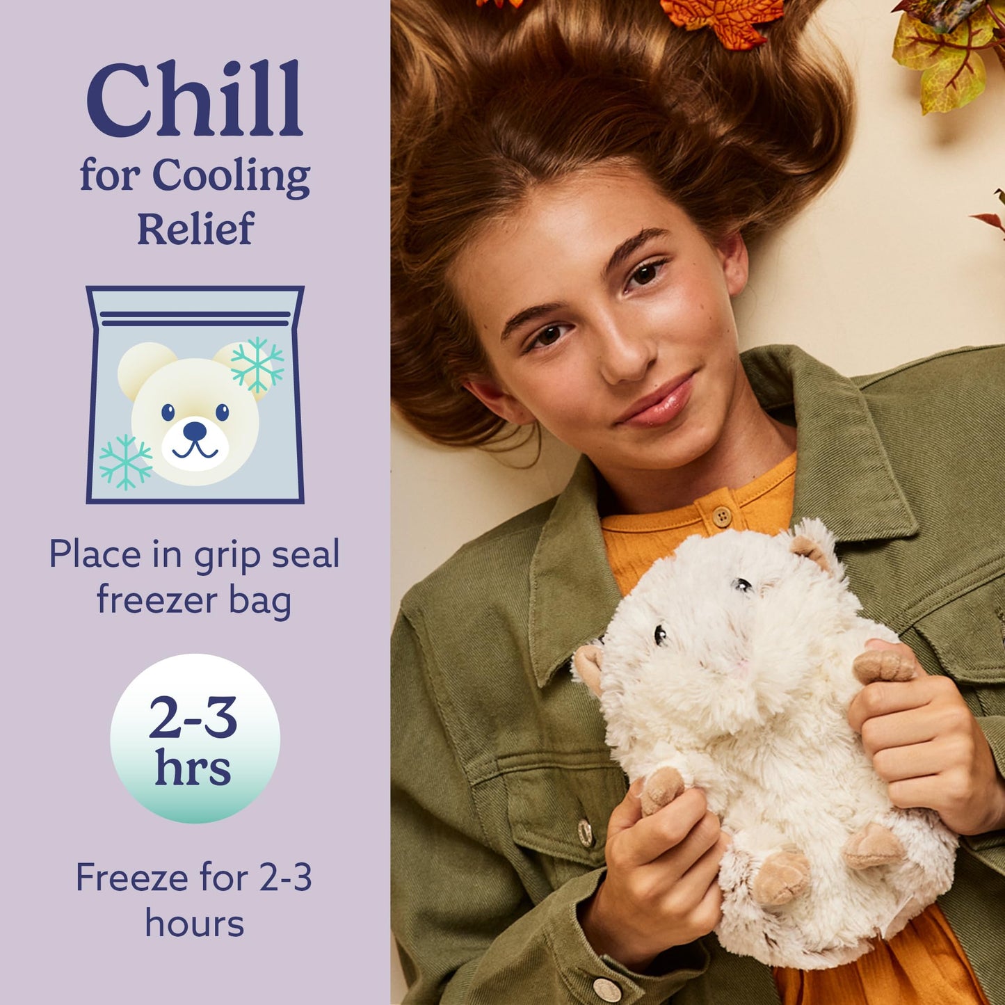 warmies Microwavable & Weighted Stuffed Animals, Hamster - Heated Stuffed Animal Plushie for Warmth & Comfort - Cute Soft Plush Toys for Adults