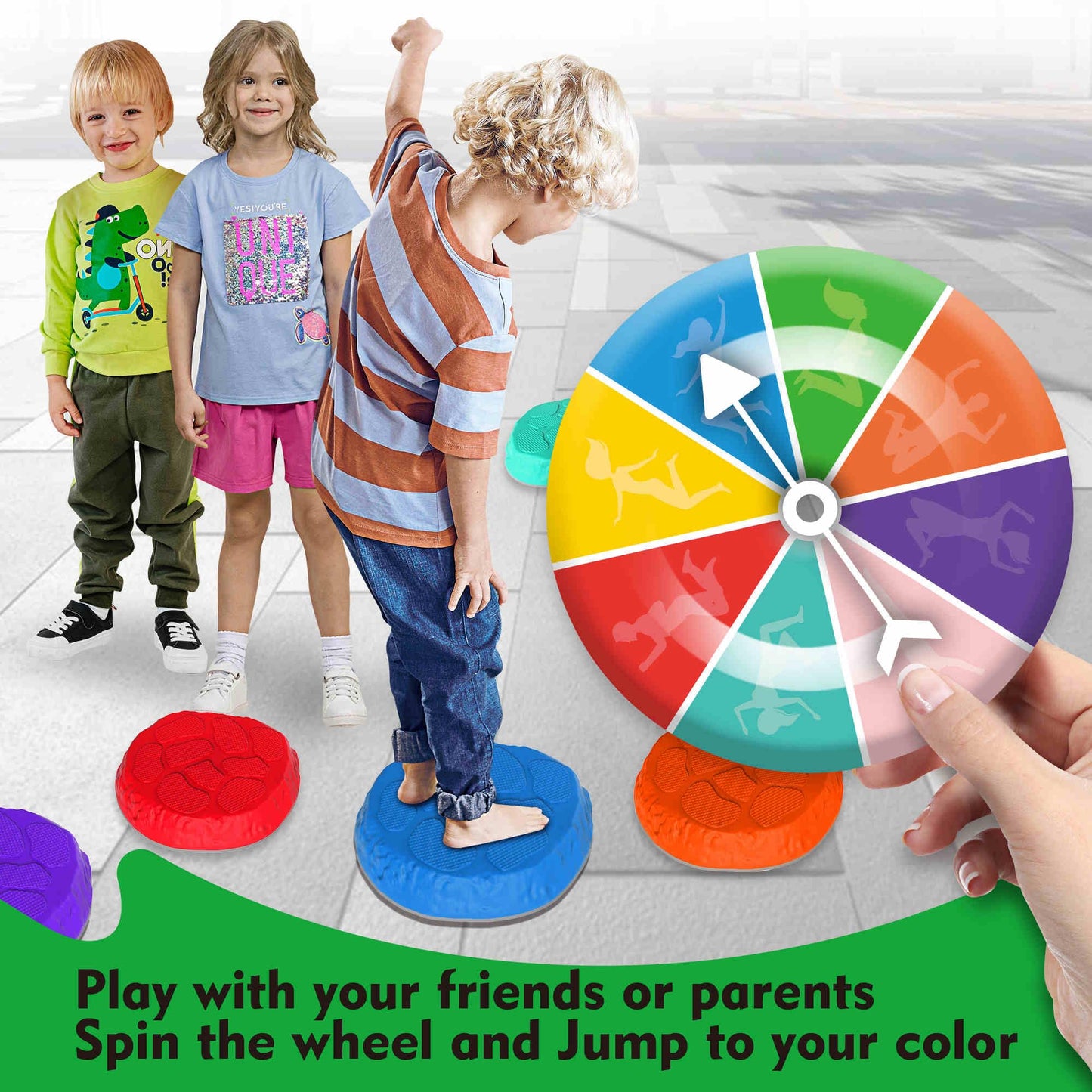 SmartYeen Stepping Stones for kids,8/12 PCS Durable Non-Slip Balance Stones Indoor Outdoor toys for toddlers develope Kids Balance and Coordination