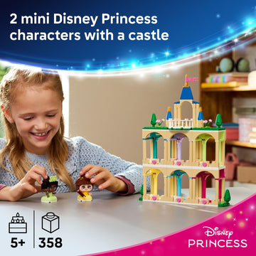 LEGO Disney Princess Mini Belle & Tiana with Castle Building Toy - Princess Toy Figures & Playset for Girls & Boys, Ages 5+ - Gift for Birthday