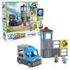 Tile Town Jurassic World Dino Rescue Magnetic Tiles Construction Building Set + Figures + Car, Kids 3-5+, New Action Tiles for Action Play, Realistic