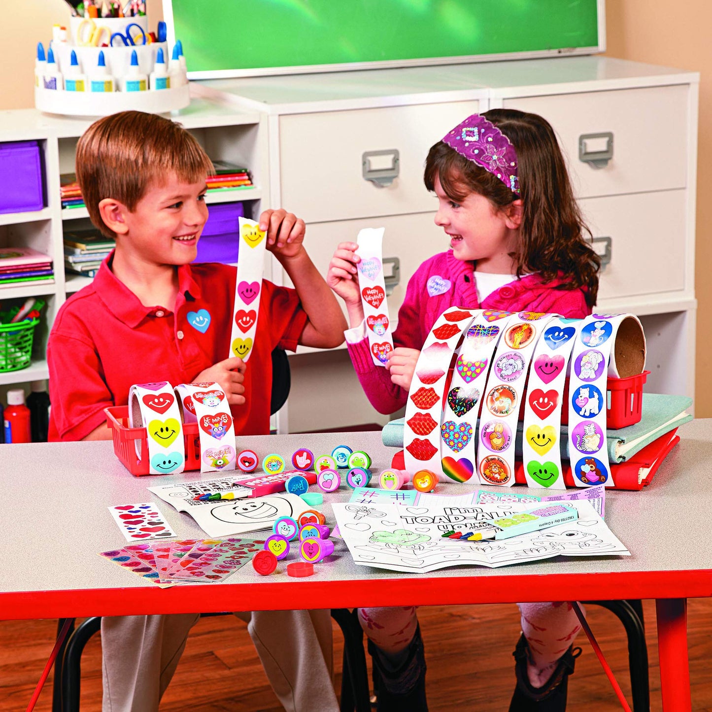Heart Smile Face Sticker Roll for Valentine's Day - Stationery - (100pc)