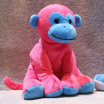 WEIGEDU Unique Ape Monkey Stuffed Animals Plush Toys, Soft Cute Monkey Orangutan Toy for Toddlers Child Kids Babies Birthday Gift, 7.9" Pink
