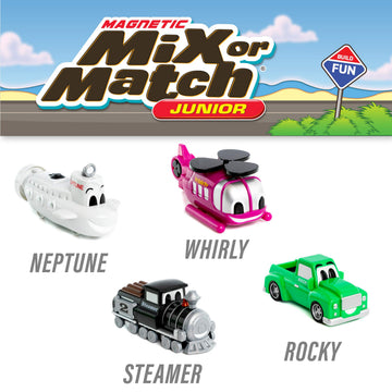 POPULAR PLAYTHINGS Magnetic Vehicles for Toddlers 1-3, Mix or Match Car Toys, Set of 4 Gift for Kids - Vehicles Junior 2