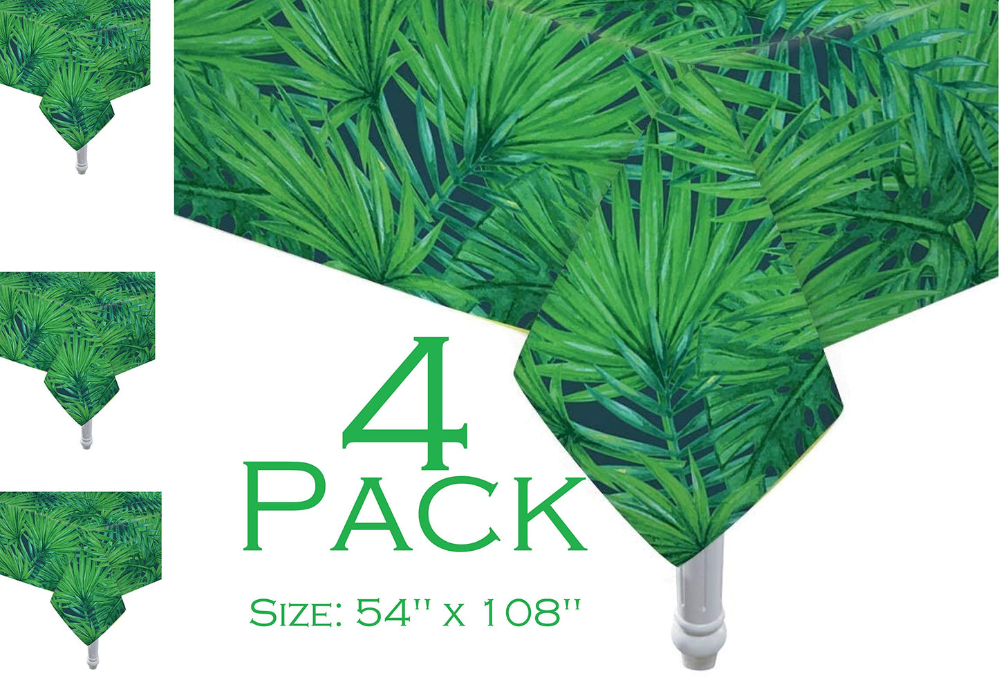 Oojami 4 Pack Safari Jungle Tablecloth Disposable Plastic 54 x 108 in
