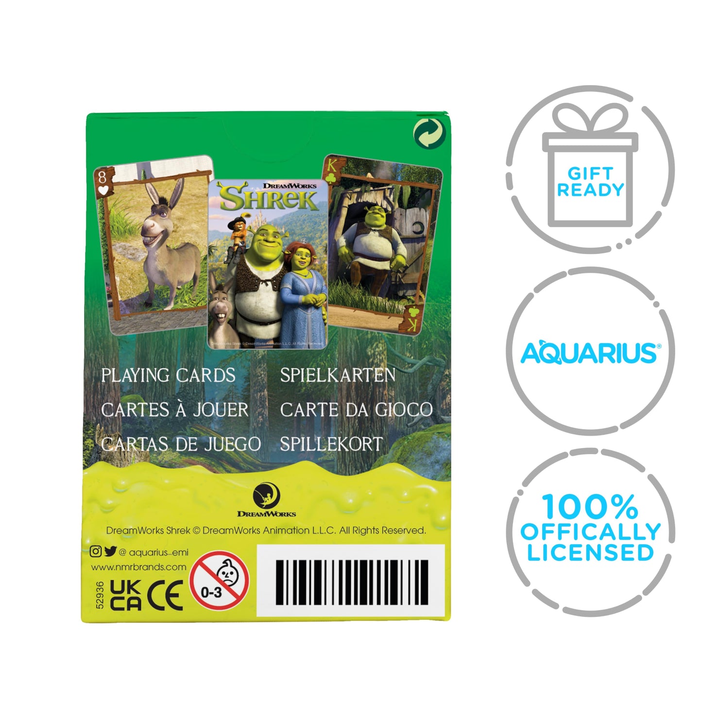 Aquarius Shrek Playing Cards - Shrek Themed Deck of Cards for Your Favorite Card Games - Officially Licensed Shrek Merchandise & Collectibles