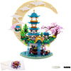 RUUQRUU 4288 PCS Cherry Blossom Tree Building Set for Adults Teens?Chinese Moon Palace Architecture Model?Micro Japanese Sakura Tree House, Mini