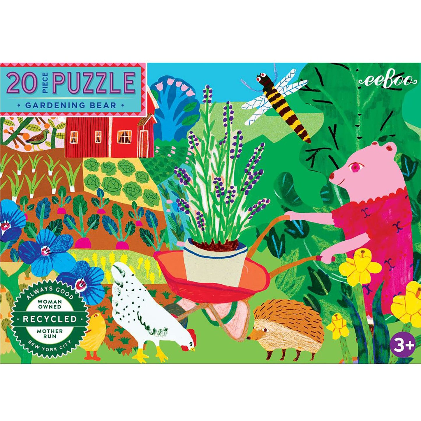 eeBoo Gardening Bear 20 Piece Jigsaw Puzzle/Ages 3+