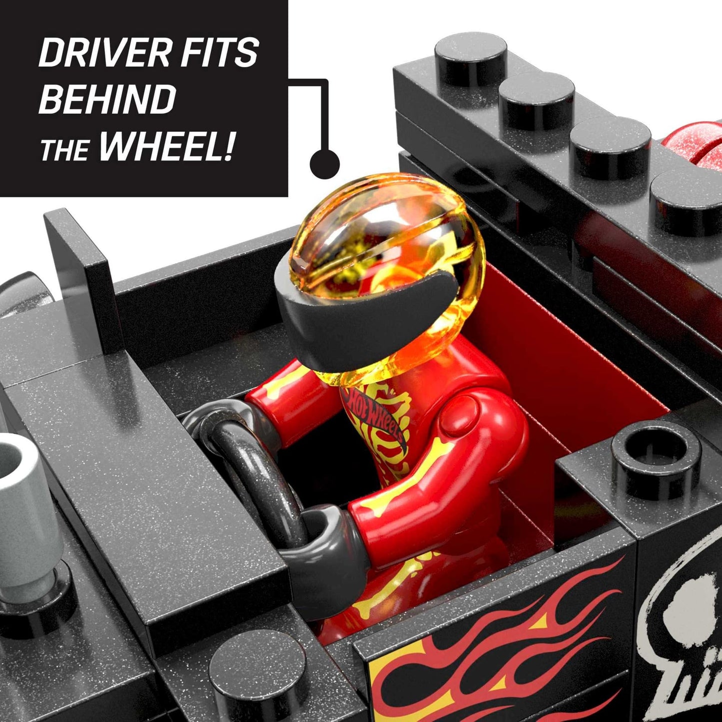 MEGA Hot Wheels Monster Trucks Toy Car Building Set, Smash & Crash Bone Shaker Crush Course with 151 Pieces, 1 Micro Figure Driver, Red, Age 5+ Years