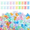 Jaarssho 130PCS Resin Charms Mini Resin Animals Bulk, Bears for Counting & Miniature Figurines, Gummy Bear Charms Mini Teddy Acrylic Animals