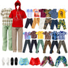13 Pieces Doll Clothes and Accories for 11.5 Inch Boy Doll Outfit, Random 5 Tops, 5 Pants, 2 Pairs of Shoes, One Pair of Swimming Trunks