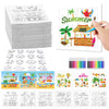 Fennoral 24 Pack DIY Coloring Summer Jigsaw Puzzle Craft Kit for Kids