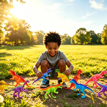 GIDGOD Dinosaur Figures for Toddlers Kids Toys 7 inch Jumbo Figure Educational Mini Small Animal Toy,Cake Decoration Dinosaur Girls Boys Gift Party