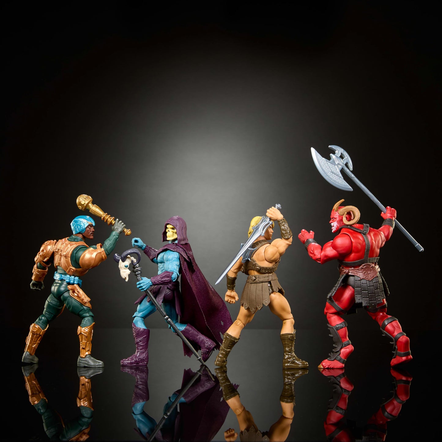 Masters of the Universe Action Figure Toy 4 Pack, He-Man, Skeletor, Man-at-Arms, and Exclusive Goat Man, 5.5 Inch 2026 Movie Accurate, 14 Posable