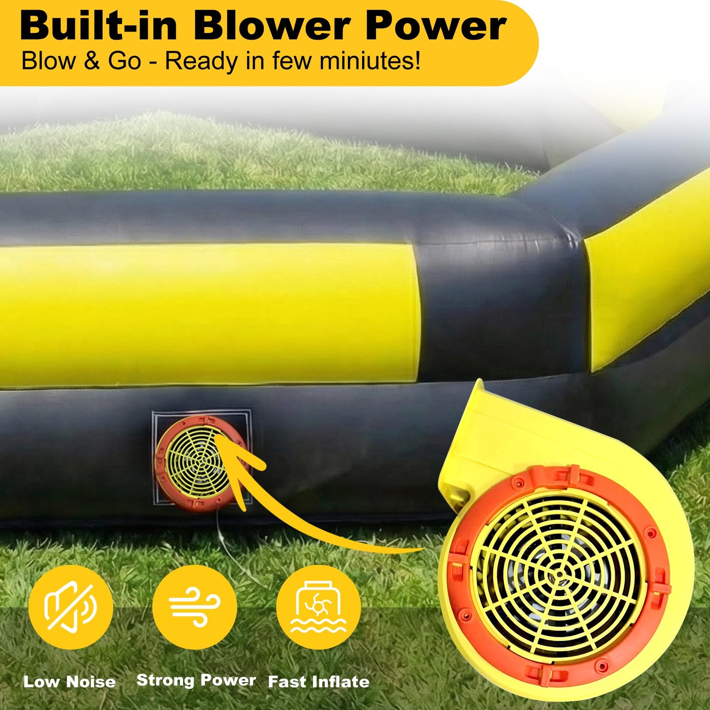 Blatesic 17FT Inflatable Gaga Ball Pit,Portable Gaga Ball Pit with Built-in Blower,for Indoor Outdoor Family Backyard Activities