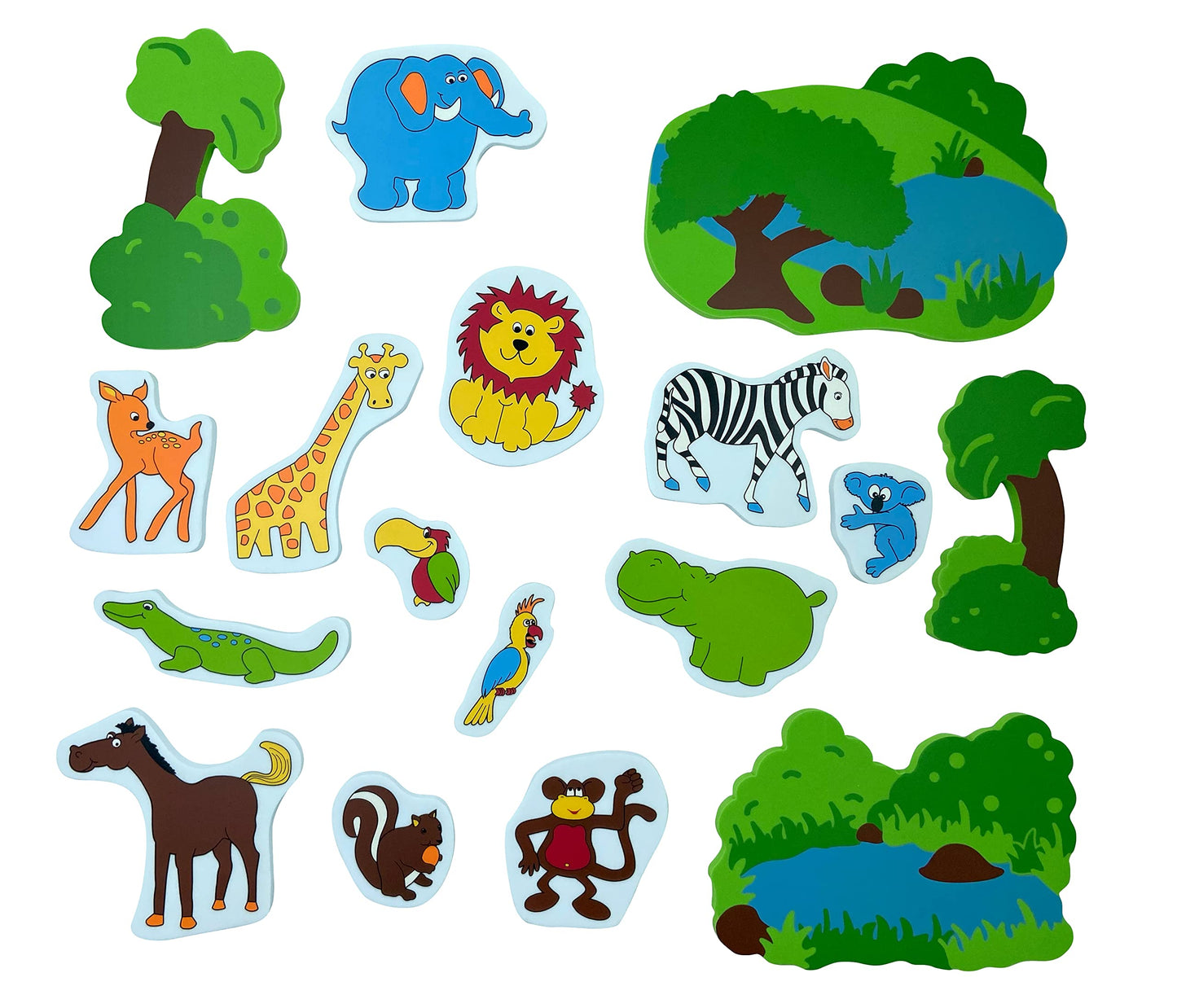 Edushape Magic Creations Foam Sticker Imaginative Bath Tub Activity Play Set, Jungle Fun